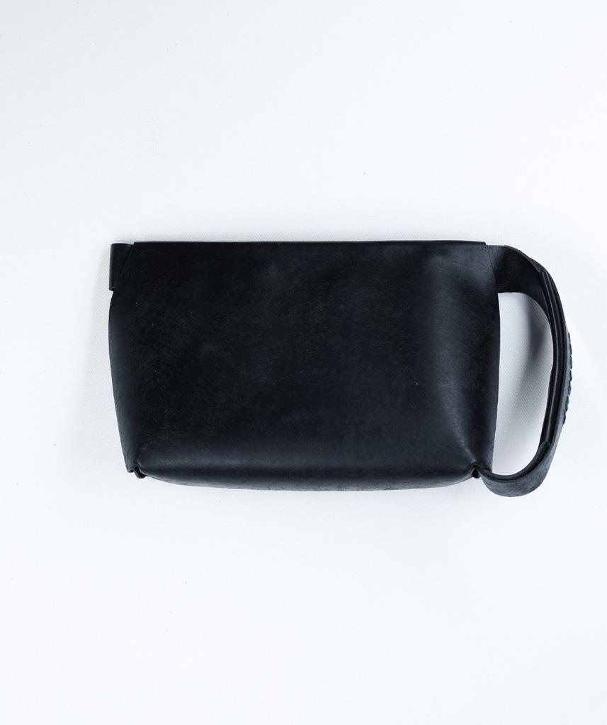 ORI MAX Black Leather Clutch Bag