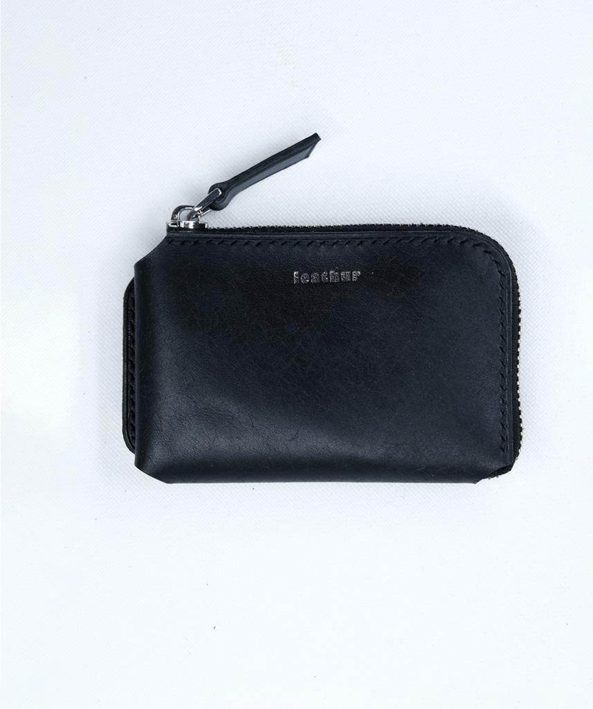 BOLD ZIP WALLET ROUND Siyah Deri Kart ve Para Cüzdanı