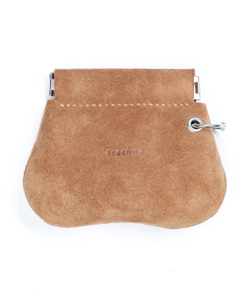 KEY POCKET Tan Suede Coin and Key Case