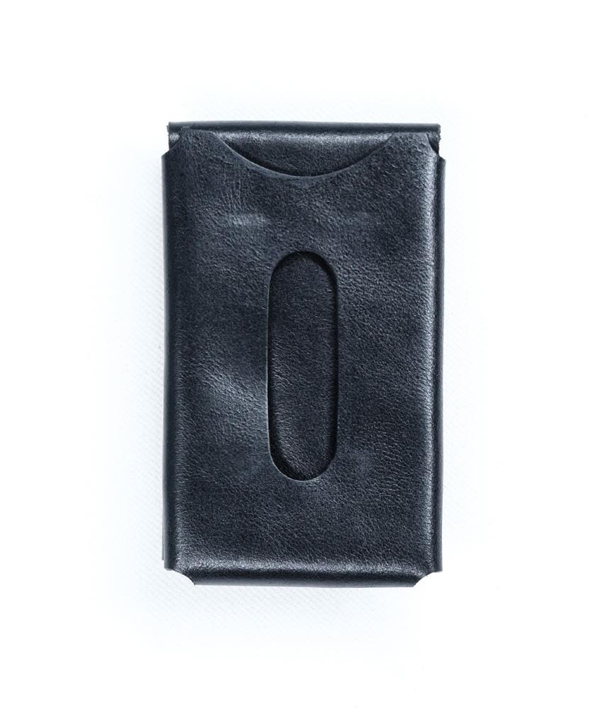 LUNA Black Soft Touch Leather Keyring and Card Holder