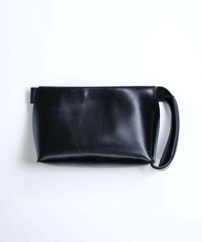 ORI MAX Parlak Siyah Deri Clutch Çanta
