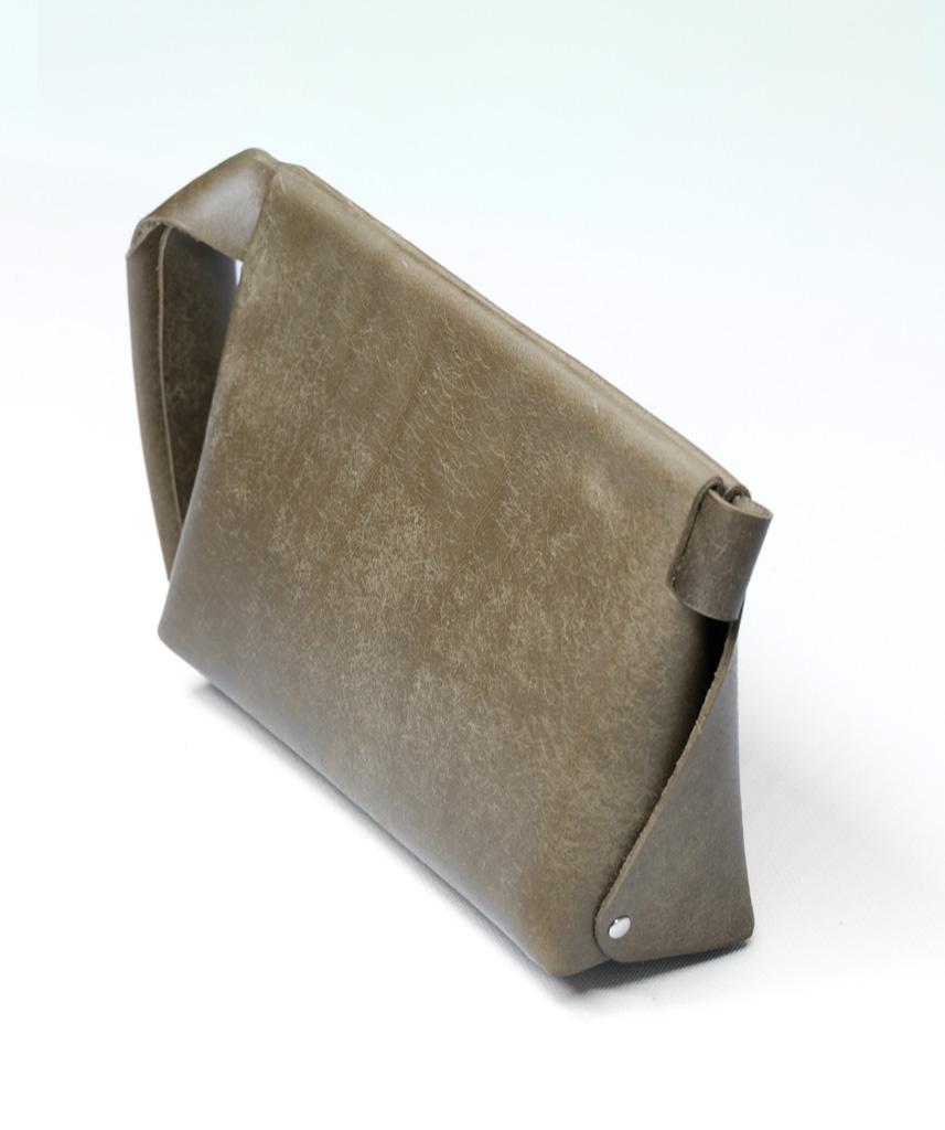 ORI MAX Haki Deri Clutch Çanta