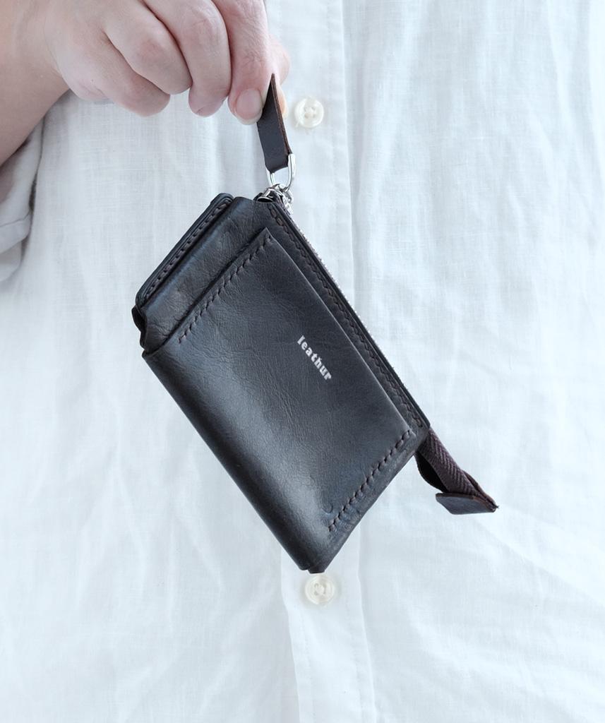 BOLD Mini Soft Touch Brown Leathur Zippered Wallet