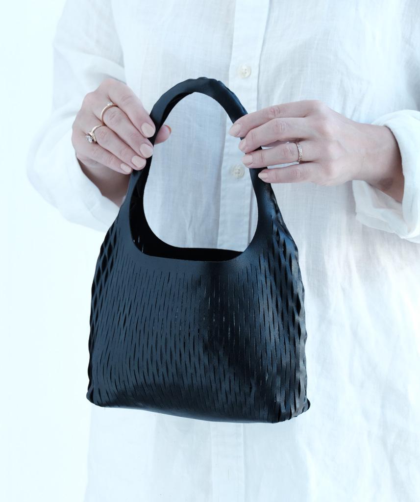 MESH MINI Black Leather Bag