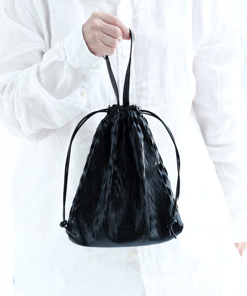 DEVS MESH Black Leather Bag