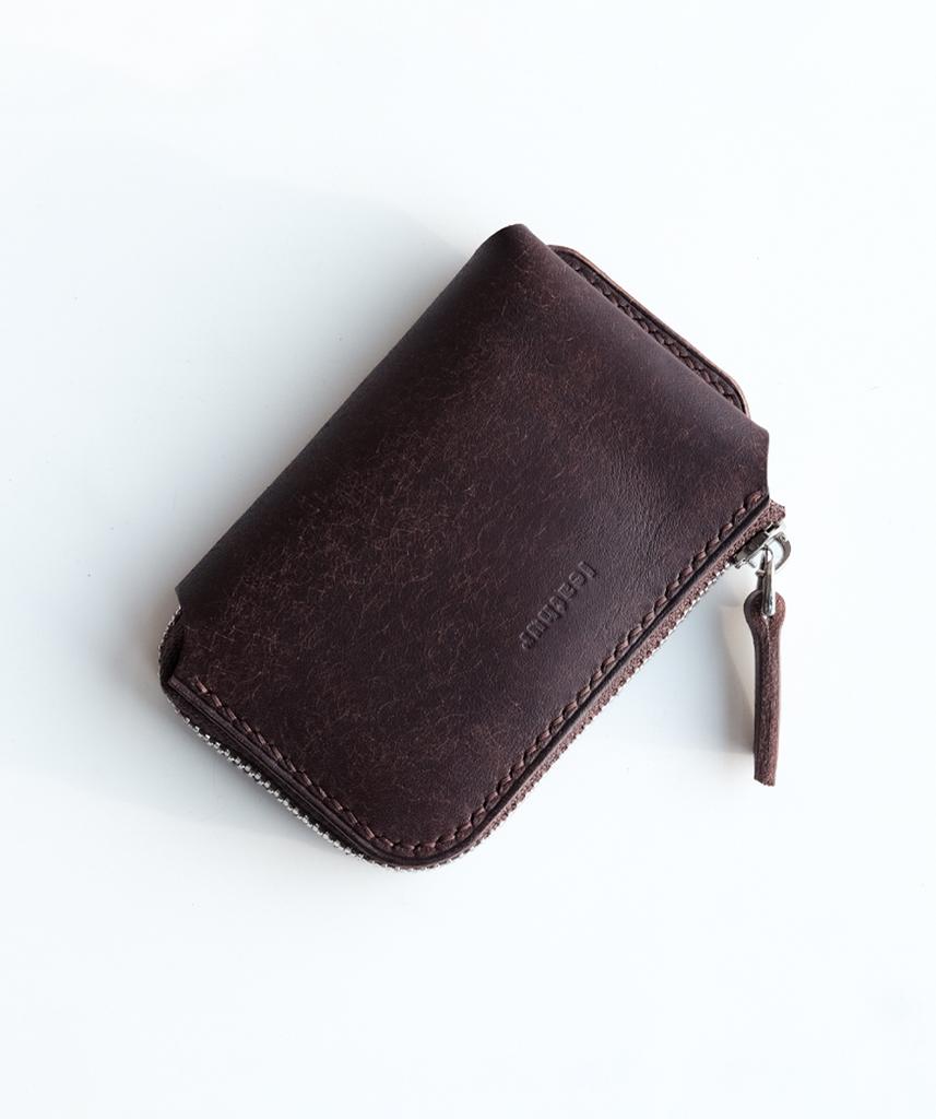 BOLD ZIP WALLET ROUND Bitter Deri Kart ve Para Cüzdanı